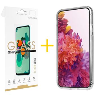 Pack skyhe 1 x Película de Vidro Temperado 2.5D + Capa para Samsung Galaxy A12 4G Gel Reforçado - Transparente Clear - 1