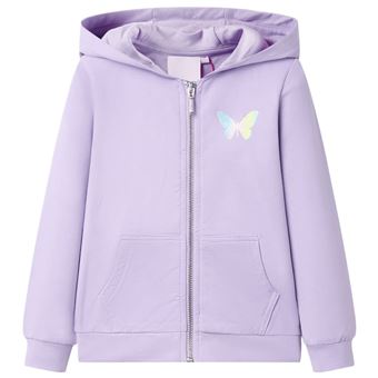 Sweatshirt para criança com capuz vidaXL | lilás 116 | 5 a 6 anos - 1
