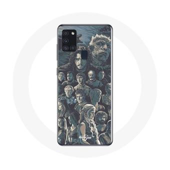 Capa Maniacase para Samsung Galaxy A21S Game Of Thrones Temporada 8 Le Trône de Fer Anexar Personagens Fundo Cinzento - 1