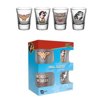 Conjunto Copos de Shot GB Posters DC Comics Wonder Woman 60'S Pop