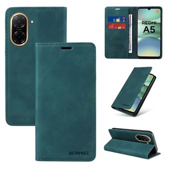 Capa FOXDOCK para Xiaomi Redmi A5 | Bloqueio RFID | TPU | Aba/Detalhes em Pele Sintética | Compartimentos para cartões | Verde - 1