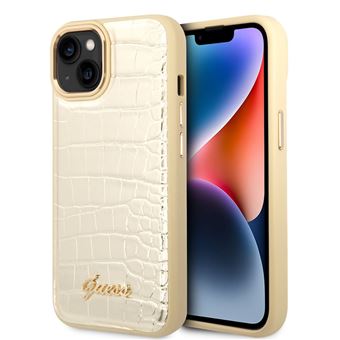 Capa Traseira Guess Hard para iPhone 14 plus | Croco Gold - 1