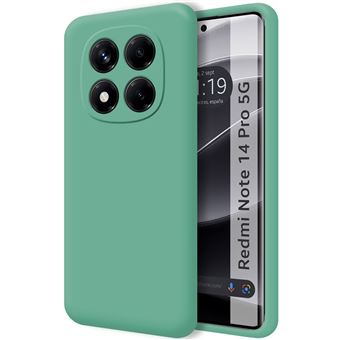 Capa TUMUNDOSMARTPHONE de silicone líquido ultramacio para Xiaomi Redmi Note 14 Pro 5G em verde - 1
