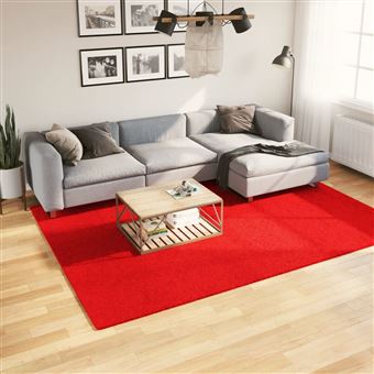 Tapete de pelo curto vidaXL OVIEDO | 200x280 cm | vermelho - 1