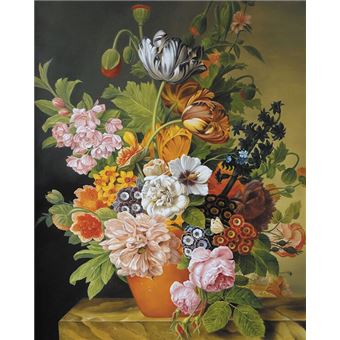 Quadro de Pintar ProTsvetnoy Flores de Verão em Vaso -Tela 40 x 50 cm - 1