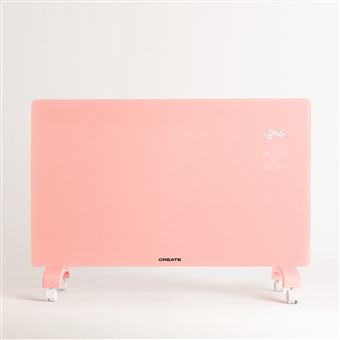 Convector Eléctrico de Vidro CREATE Warm Crystal | 2000W | Wifi | Rosa Pastel - 1