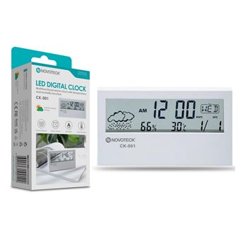 Relógio Digital LED Multifuncional NOVOTECK CK-001 | Alarme | Funções de Temperatura e humidade | Branco - 1