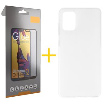 Conjunto skyhe 1 x Película de Vidro Full + Capa para Samsung A71 | Silicone Liso - Transparente Fosco - 1