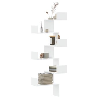 Estante de parede para canto vidaXL | 45x45x147 cm | derivados de madeira branco - 1