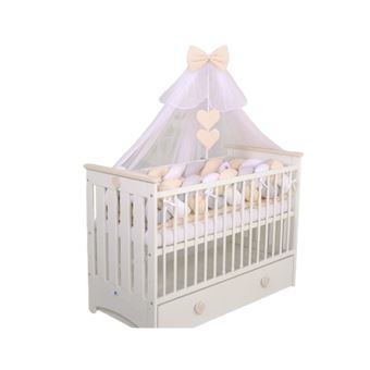 Conjunto roupa de cama para berço PRIMEIRO NINHO DAMORE | kit 5 elementos trança | 360cm | Creme - 1