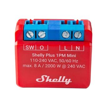 Mini Módulo Interruptor Shelly Plus 1PM com Medição de Consumo WiFi/BT 110/240VAC 8A - 1
