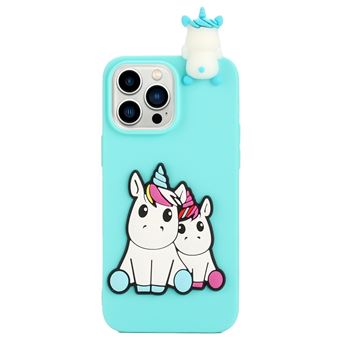 Capa de Silicone design de desenho animado 3D Magunivers para iPhone 14 Pro Max - cavalo bonito - 1