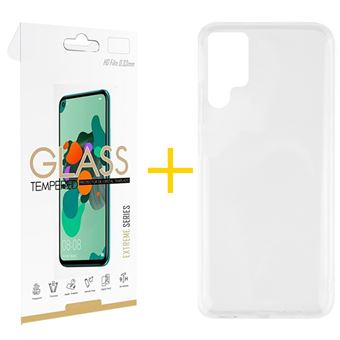 Pack skyhe 1 x Película de Vidro Temperado 2.5D + Capa para Samsung Galaxy S23 Ultra 5G Silicone Líquido - Transparente Clear - 1