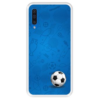Capa Tpu Hapdey para Samsung Galaxy A50 2019 | Design Padrão de Esportes com Bola de Futebol - Transparente