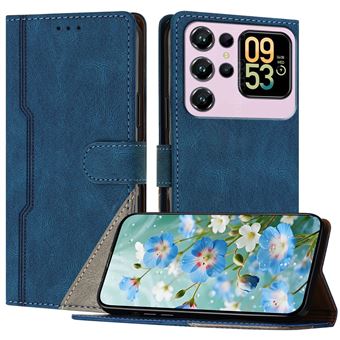 Capa FOXDOCK para Oukitel C62 | Fecho Magnético | Pele TPU Macia | 3 Compartimentos para Cartões | Função de Suporte | Azul - 1