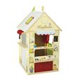 Casa de bonecas roba Playhouse Casa de brincar no solo Branco e Madeira