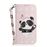 Capa PU Magunivers padrão de impressão impressão impressão spot spot decor panda e corações para Samsung Galaxy A50_1