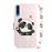 Capa PU Magunivers padrão de impressão impressão impressão spot spot decor panda e corações para Samsung Galaxy A50_2