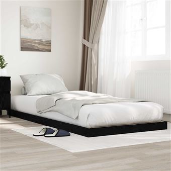 Estrutura de Cama de Chão vidaXL | Carvalho Preto 90 x 200 cm - 1