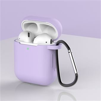 Capa Magunivers para Apple Airpods (2016)/(2019) Silicone à Prova de Poeira com Fivela Roxo Claro - 1