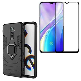 Kit Película de Vidro 5D Full Cover e Capa 3X1 Military Defender Phonecare para Realme X2 Pro - Preto - 1