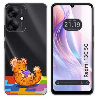 Capa TUMUNDOSMARTPHONE de silicone transparente para Xiaomi Redmi 13C 5G Leopard Design Desenhos - 1