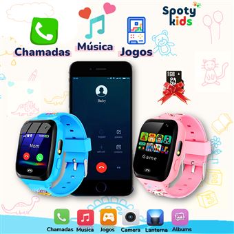 Relógio de Criança Smartwatch Spotykids  Jogos e Músicas - Azul -  Smartwatch - Compra na