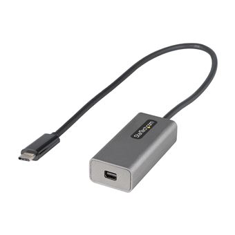 Adaptador Gráfico Usb StarTech.com Adaptador USB C para Mini DisplayPort - Dongle adaptador USB-C para mDP de 4K 60Hz - Monitor USB Type-C para Mini DP - Conversor de vídeo - Funciona com Thunderbolt 3 - Cabo anexado de 30 cm | Branco - 1