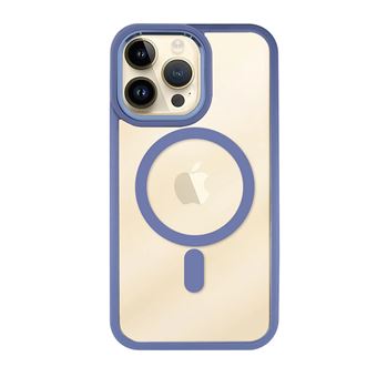 Capa MisterCapas Magsafe para iPhone 15 Pro Max |  Borda Colorida - Azul - 1