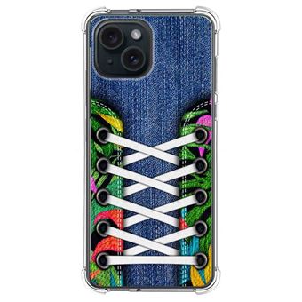 Capa Tumundosmartphone de silicone anti-choque para iPhone 15 Plus (6.7) design Tênis 13 Desenhos - 1