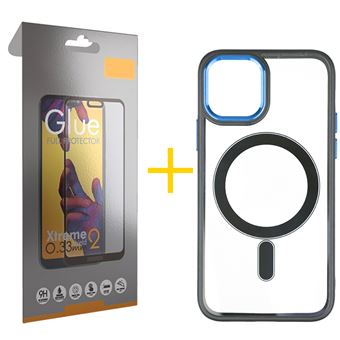 Pack 1 x Película de Vidro Temperado Full + Capa skyhe  Apple iPhone 14 Compatível com Magsafe Magnetic - Azul - 1