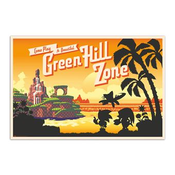 Cartaz Come Play at beautiful Green Hill Zone-Sonic - 1