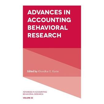 Advances In Accounting Behavioral Research