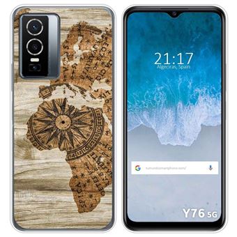 Capa Tumundosmartphone Silicone para Vivo Y76 5G Design Madeira 07 Desenhos - 1