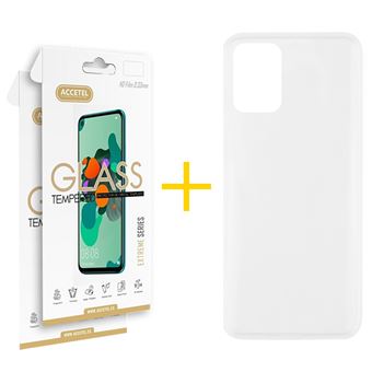 Pack Accetel 2 x Película de Vidro Temperado 2.5D + Capa para Xiaomi Redmi 10 2022 Silicone Liso Transparente Clear - 1