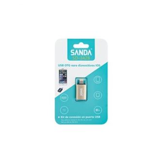 Adaptador USB Fêmea para Lightning Macho Sanda SD-3428 - Dourado - 1
