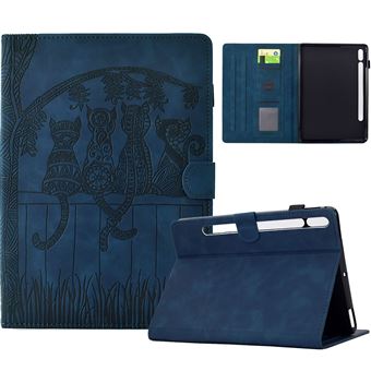 Capa ZURSANA para Samsung Galaxy Tab S8 2022/S7 2020 de 11 " SM-X700/X706/T870/T875/T878 | Flip | Estampado de Gatos | Suporte Ajustável | Azul - 1