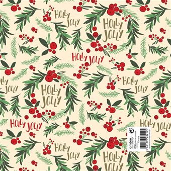 Resma de Papel Natal Ambar Golden Holly C30/376 | 25 Folhas - 1