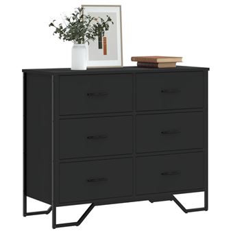 Cómoda vidaXL | 91x35,5x74,5 cm | derivados de madeira preto - 1