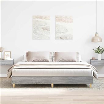 Estrutura de cama sem colchão vidaXL | 180x200 cm | sonoma cinzento - 1