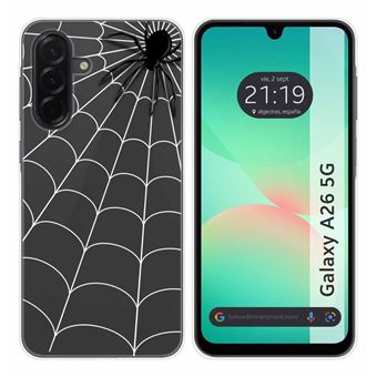 Capa TUMUNDOSMARTPHONE de Silicone Transparente para Samsung Galaxy A26 5G Desenhos de design de aranha - 1