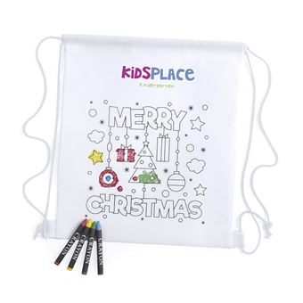 Mochila de Natal Infantil para Colorir DAM Kertranpai com Giz de Cera | Inclui 4 Ceras - Pérola Branca - 1