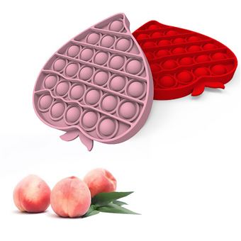 Brinquedo Anti Stress Push Pop Bubble Sensory Fidget Toy Lionvolant GK78 | Silicone | Morango Cor de Rosa - 3 Peças - 1