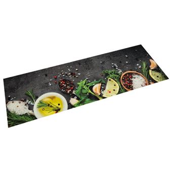 Tapete de cozinha lavável vidaXL | 60x180 cm | veludo padrão especiarias - 1
