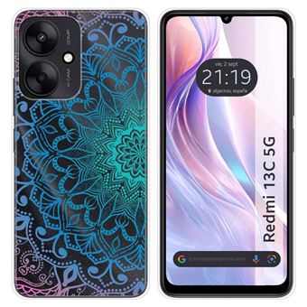 Capa TUMUNDOSMARTPHONE de silicone transparente para Xiaomi Redmi 13C 5G Desenhos de design de mandala - 1