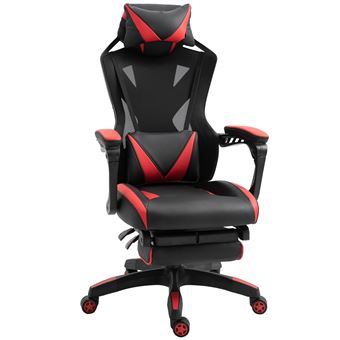 Cadeira de Escritório Gaming Vinsetto | Ergonómica | Altura e Encosto Ajustáveis - Vermelho - 1