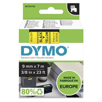 Etiquetadora DYMO D1 -Standard Etiquetas - Preto no amarelo - 9mm x 7m - 1