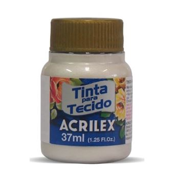 Tinta de Tecido Acrilex 4340562 | 37ml | Metalica Branco - 1
