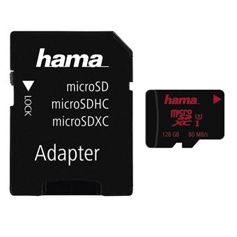 cartão de memória Hama microSDXC 128GB  Class 3 UHS-I  Preto - 1