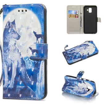 Capa Magunivers PU spot light lobo para Samsung Galaxy A6 (2018)